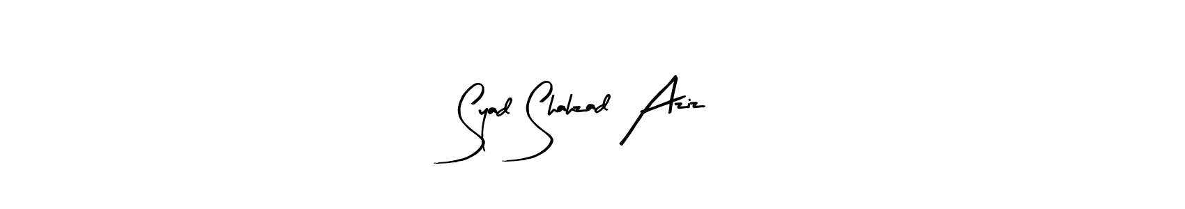 Arty Signature is a professional signature style that is perfect for those who want to add a touch of class to their signature. It is also a great choice for those who want to make their signature more unique. Get Syad Shahzad Aziz name to fancy signature for free. Syad Shahzad Aziz signature style 8 images and pictures png