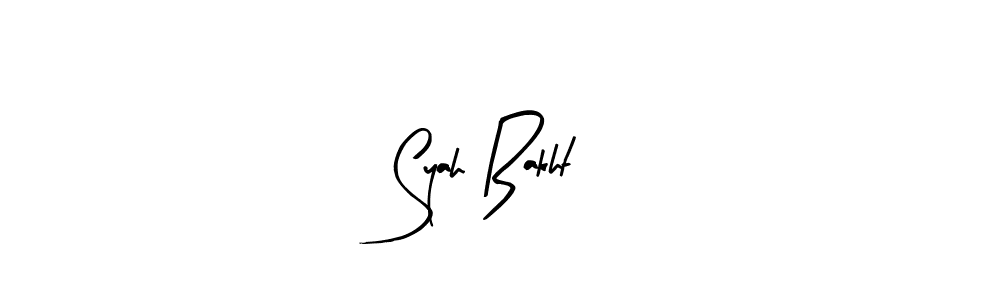 Create a beautiful signature design for name Syah Bakht. With this signature (Arty Signature) fonts, you can make a handwritten signature for free. Syah Bakht signature style 8 images and pictures png
