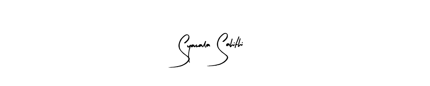 Use a signature maker to create a handwritten signature online. With this signature software, you can design (Arty Signature) your own signature for name Syamala Sahithi. Syamala Sahithi signature style 8 images and pictures png