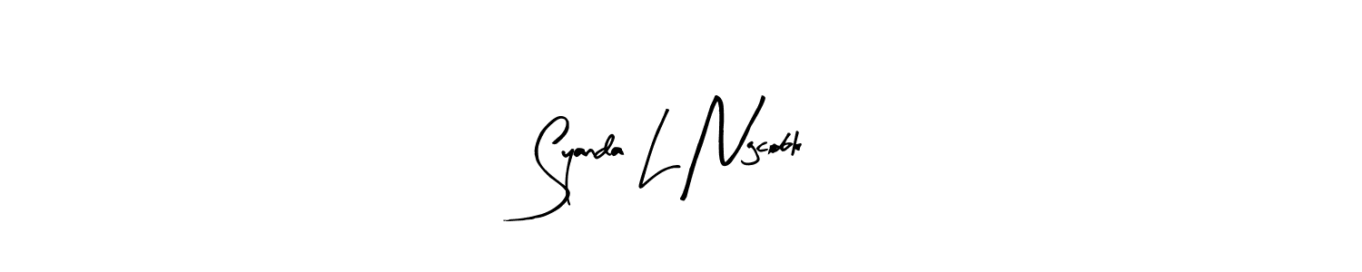 Create a beautiful signature design for name Syanda L Ngcobk. With this signature (Arty Signature) fonts, you can make a handwritten signature for free. Syanda L Ngcobk signature style 8 images and pictures png