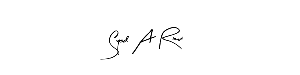 How to make Syed A Rizvi name signature. Use Arty Signature style for creating short signs online. This is the latest handwritten sign. Syed A Rizvi signature style 8 images and pictures png