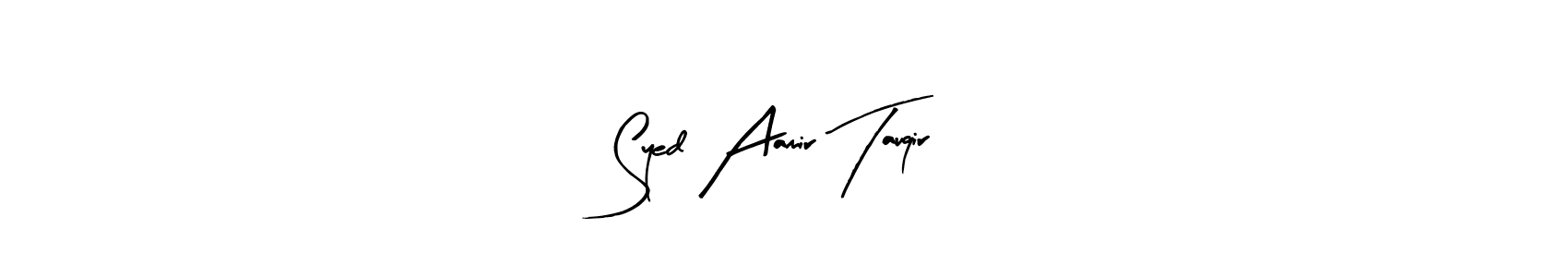 Design your own signature with our free online signature maker. With this signature software, you can create a handwritten (Arty Signature) signature for name Syed Aamir Tauqir. Syed Aamir Tauqir signature style 8 images and pictures png