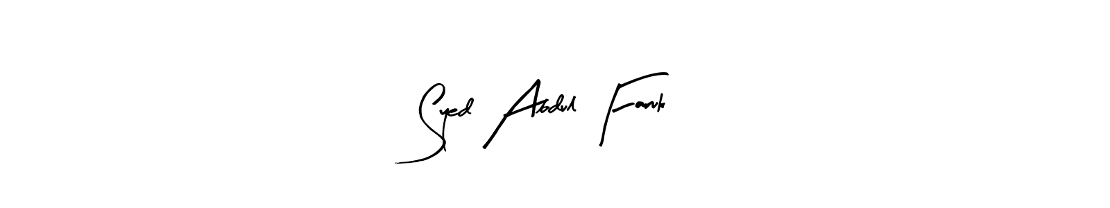 How to make Syed Abdul Faruk name signature. Use Arty Signature style for creating short signs online. This is the latest handwritten sign. Syed Abdul Faruk signature style 8 images and pictures png