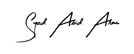 A classic penmanship look for Syed Abid Alam. The Arty Signature font brings timeless elegance and confidence to every signed document. Syed Abid Alam signature style 8 images and pictures png