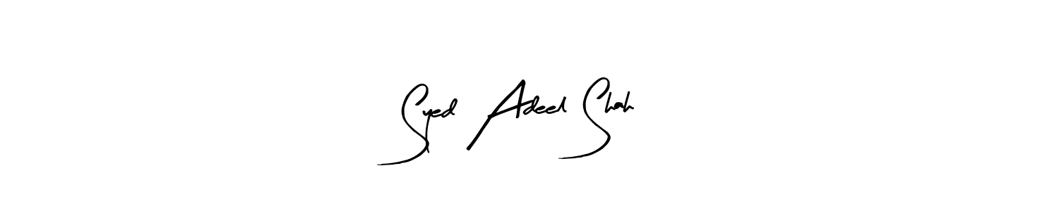 This is the best signature style for the Syed Adeel Shah name. Also you like these signature font (Arty Signature). Mix name signature. Syed Adeel Shah signature style 8 images and pictures png