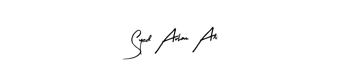Design your own signature with our free online signature maker. With this signature software, you can create a handwritten (Arty Signature) signature for name Syed Arham Ali. Syed Arham Ali signature style 8 images and pictures png