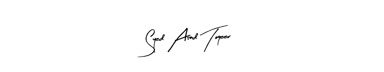 The best way (Arty Signature) to make a short signature is to pick only two or three words in your name. The name Syed Asad Toqeer include a total of six letters. For converting this name. Syed Asad Toqeer signature style 8 images and pictures png