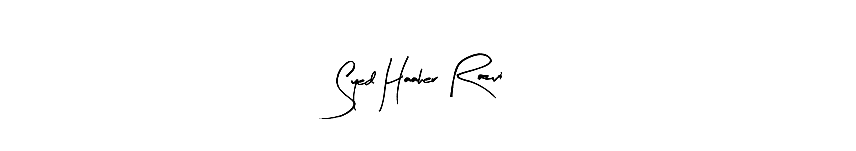 Make a beautiful signature design for name Syed Haaher Razvi. With this signature (Arty Signature) style, you can create a handwritten signature for free. Syed Haaher Razvi signature style 8 images and pictures png