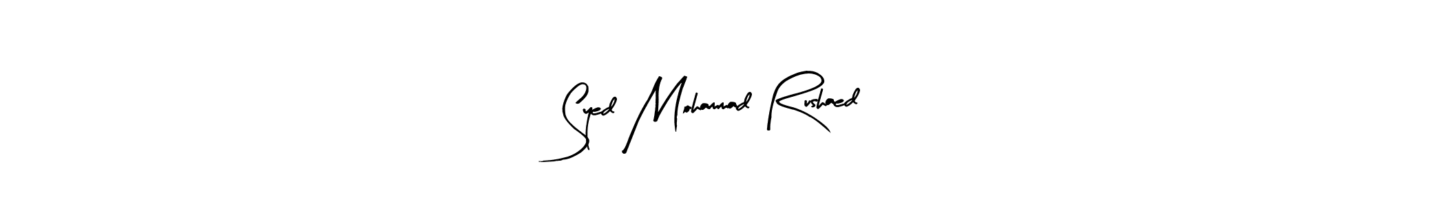 How to make Syed Mohammad Rushaed name signature. Use Arty Signature style for creating short signs online. This is the latest handwritten sign. Syed Mohammad Rushaed signature style 8 images and pictures png