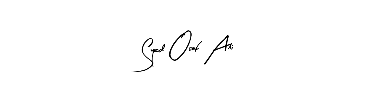 Use a signature maker to create a handwritten signature online. With this signature software, you can design (Arty Signature) your own signature for name Syed Osaf Ali. Syed Osaf Ali signature style 8 images and pictures png