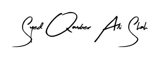 Achieve flawless digital penmanship with Syed Qamber Ali Shah name in Arty Signature font. The perfect tool for creating online signatures. Syed Qamber Ali Shah signature style 8 images and pictures png
