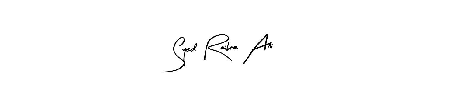 Arty Signature is a professional signature style that is perfect for those who want to add a touch of class to their signature. It is also a great choice for those who want to make their signature more unique. Get Syed Raihna Ali name to fancy signature for free. Syed Raihna Ali signature style 8 images and pictures png