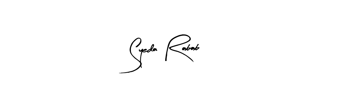 Syeda Rabab stylish signature style. Best Handwritten Sign (Arty Signature) for my name. Handwritten Signature Collection Ideas for my name Syeda Rabab. Syeda Rabab signature style 8 images and pictures png