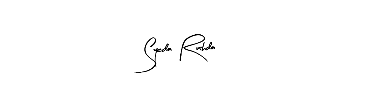 This is the best signature style for the Syeda Rushda name. Also you like these signature font (Arty Signature). Mix name signature. Syeda Rushda signature style 8 images and pictures png