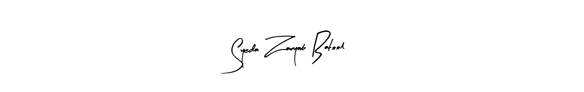 Create a beautiful signature design for name Syeda Zaryab Batool. With this signature (Arty Signature) fonts, you can make a handwritten signature for free. Syeda Zaryab Batool signature style 8 images and pictures png