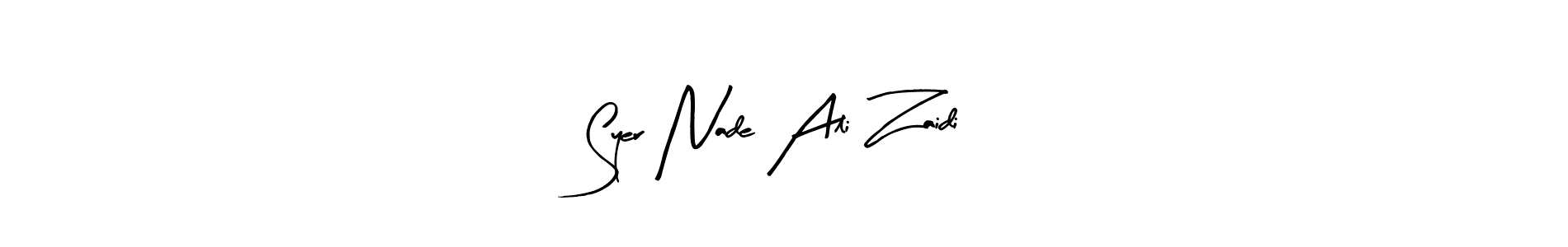 if you are searching for the best signature style for your name Syer Nade Ali Zaidi. so please give up your signature search. here we have designed multiple signature styles  using Arty Signature. Syer Nade Ali Zaidi signature style 8 images and pictures png