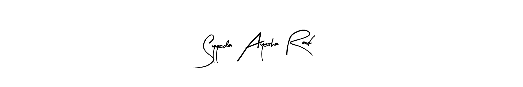 Similarly Arty Signature is the best handwritten signature design. Signature creator online .You can use it as an online autograph creator for name Syyeda Ayesha Rauf. Syyeda Ayesha Rauf signature style 8 images and pictures png