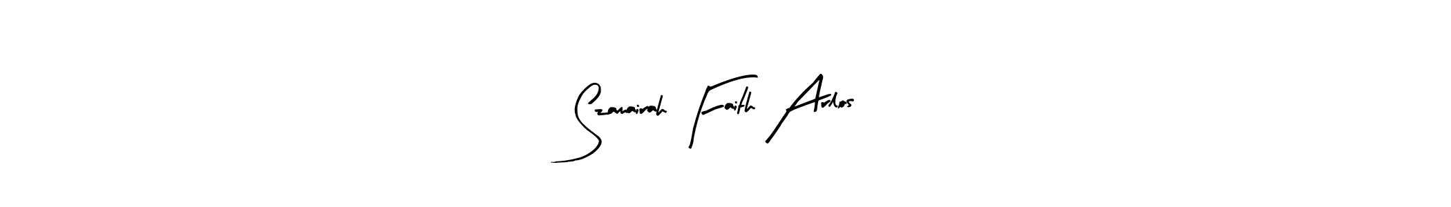 How to make Szamairah Faith Arlos name signature. Use Arty Signature style for creating short signs online. This is the latest handwritten sign. Szamairah Faith Arlos signature style 8 images and pictures png