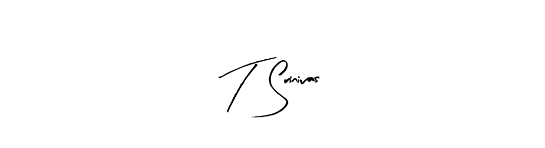 The best way (Arty Signature) to make a short signature is to pick only two or three words in your name. The name T  Srinivas include a total of six letters. For converting this name. T  Srinivas signature style 8 images and pictures png