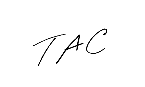 Make a beautiful signature design for name T A C. With this signature (Arty Signature) style, you can create a handwritten signature for free. T A C signature style 8 images and pictures png