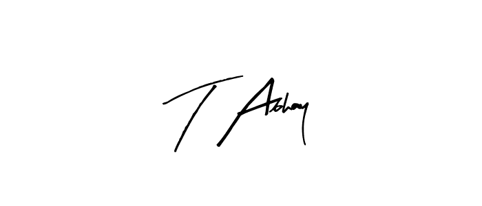 Similarly Arty Signature is the best handwritten signature design. Signature creator online .You can use it as an online autograph creator for name T Abhay. T Abhay signature style 8 images and pictures png