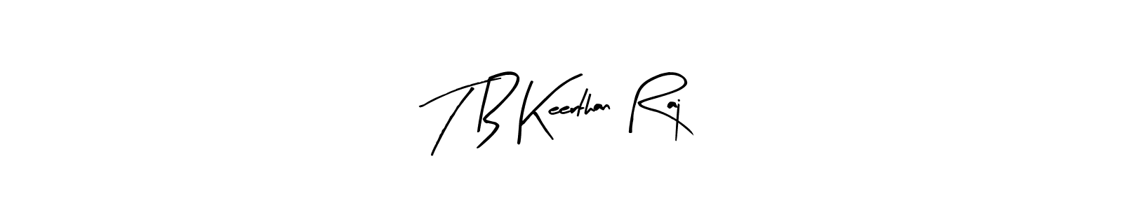 Design your own signature with our free online signature maker. With this signature software, you can create a handwritten (Arty Signature) signature for name T B Keerthan Raj. T B Keerthan Raj signature style 8 images and pictures png