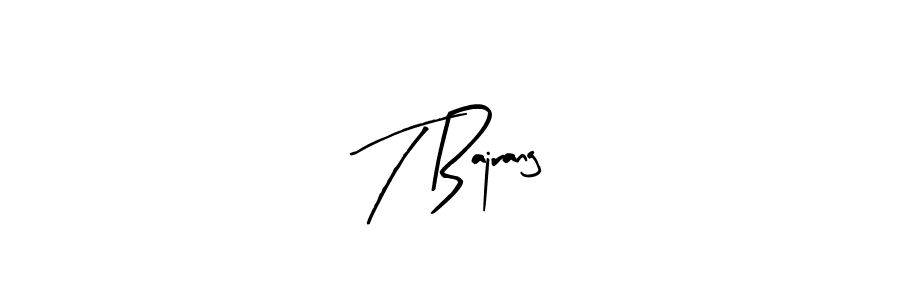 Create a beautiful signature design for name T Bajrang. With this signature (Arty Signature) fonts, you can make a handwritten signature for free. T Bajrang signature style 8 images and pictures png