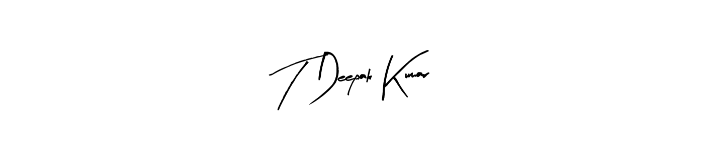 Design your own signature with our free online signature maker. With this signature software, you can create a handwritten (Arty Signature) signature for name T Deepak Kumar. T Deepak Kumar signature style 8 images and pictures png