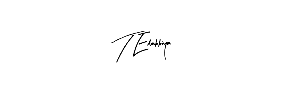 Also You can easily find your signature by using the search form. We will create T Elakkiya name handwritten signature images for you free of cost using Arty Signature sign style. T Elakkiya signature style 8 images and pictures png