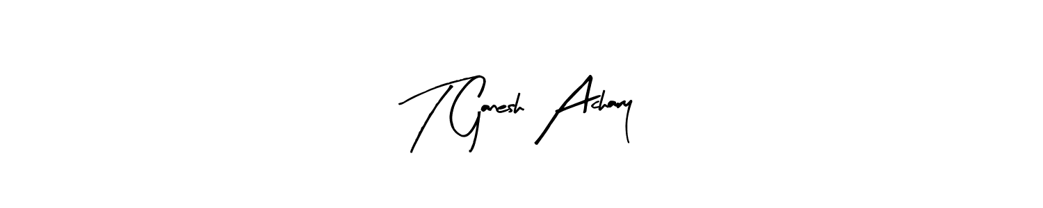Use a signature maker to create a handwritten signature online. With this signature software, you can design (Arty Signature) your own signature for name T Ganesh Achary. T Ganesh Achary signature style 8 images and pictures png
