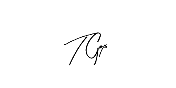The best way (Arty Signature) to make a short signature is to pick only two or three words in your name. The name T Gopi include a total of six letters. For converting this name. T Gopi signature style 8 images and pictures png