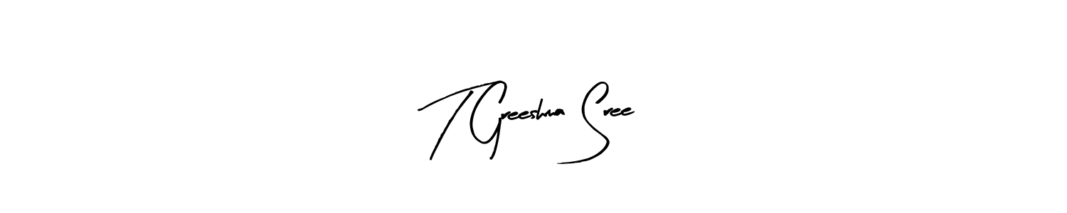How to make T Greeshma Sree signature? Arty Signature is a professional autograph style. Create handwritten signature for T Greeshma Sree name. T Greeshma Sree signature style 8 images and pictures png