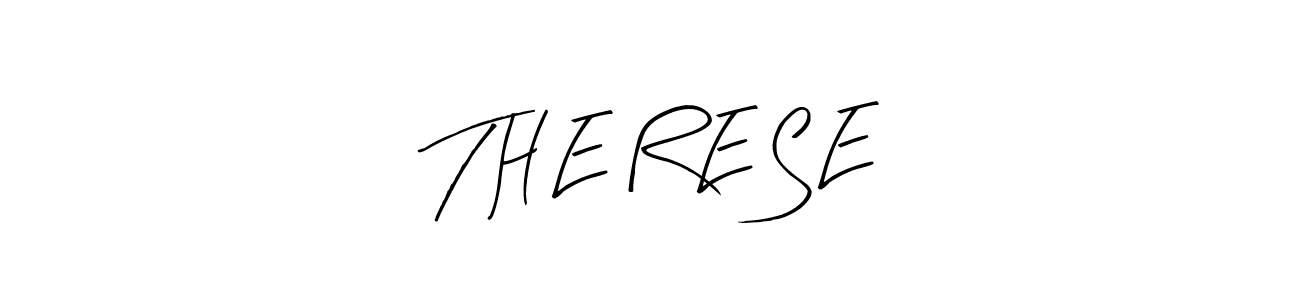 Make a beautiful signature design for name T H E R E S E. With this signature (Arty Signature) style, you can create a handwritten signature for free. T H E R E S E signature style 8 images and pictures png