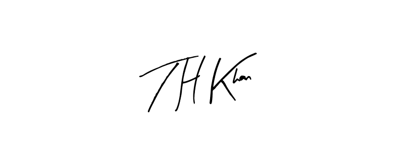 Make a beautiful signature design for name T H Khan. With this signature (Arty Signature) style, you can create a handwritten signature for free. T H Khan signature style 8 images and pictures png