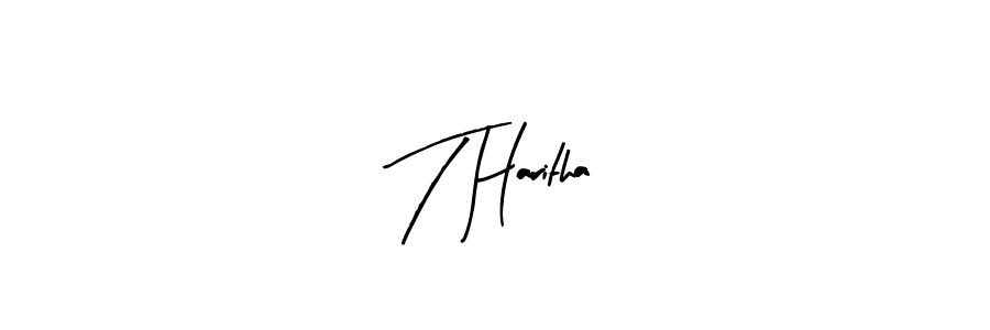 Similarly Arty Signature is the best handwritten signature design. Signature creator online .You can use it as an online autograph creator for name T Haritha. T Haritha signature style 8 images and pictures png