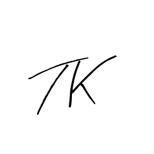 The best way (Arty Signature) to make a short signature is to pick only two or three words in your name. The name T K include a total of six letters. For converting this name. T K signature style 8 images and pictures png