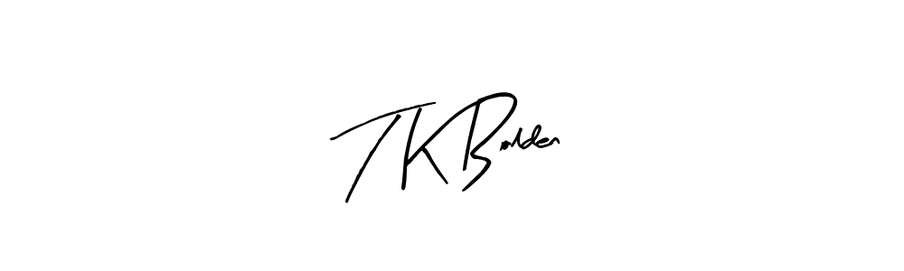 The best way (Arty Signature) to make a short signature is to pick only two or three words in your name. The name T K Bolden include a total of six letters. For converting this name. T K Bolden signature style 8 images and pictures png