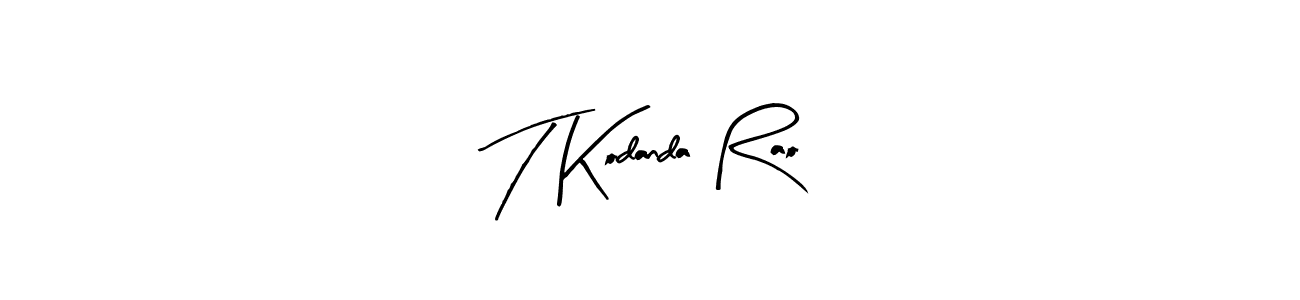 Create a beautiful signature design for name T Kodanda Rao. With this signature (Arty Signature) fonts, you can make a handwritten signature for free. T Kodanda Rao signature style 8 images and pictures png