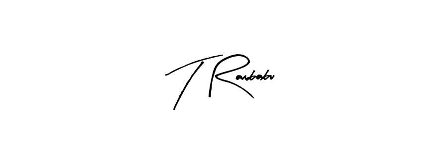 if you are searching for the best signature style for your name T Rambabu. so please give up your signature search. here we have designed multiple signature styles  using Arty Signature. T Rambabu signature style 8 images and pictures png