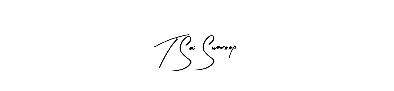 Design your own signature with our free online signature maker. With this signature software, you can create a handwritten (Arty Signature) signature for name T Sai Swaroop. T Sai Swaroop signature style 8 images and pictures png