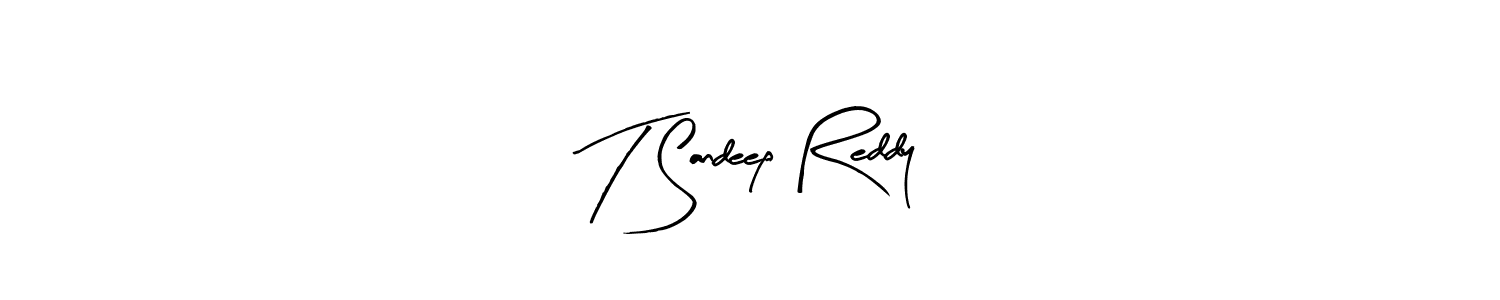 Arty Signature is a professional signature style that is perfect for those who want to add a touch of class to their signature. It is also a great choice for those who want to make their signature more unique. Get T Sandeep Reddy name to fancy signature for free. T Sandeep Reddy signature style 8 images and pictures png