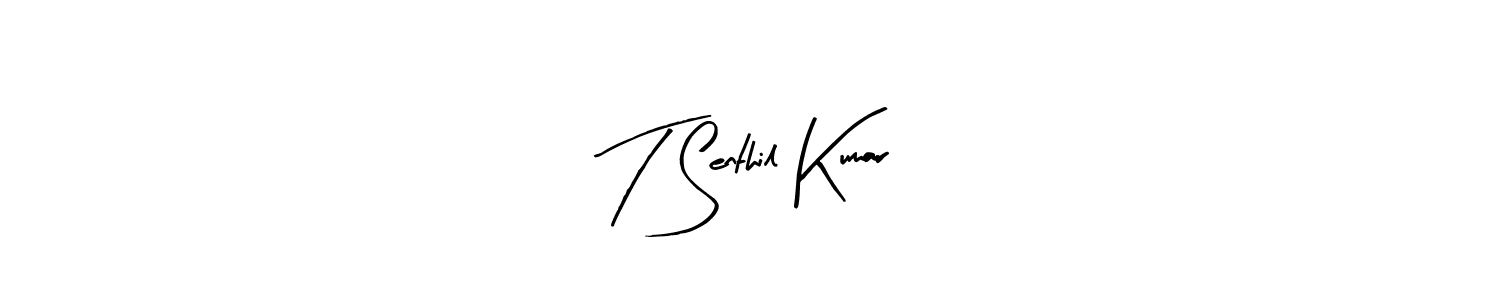 Design your own signature with our free online signature maker. With this signature software, you can create a handwritten (Arty Signature) signature for name T Senthil Kumar. T Senthil Kumar signature style 8 images and pictures png