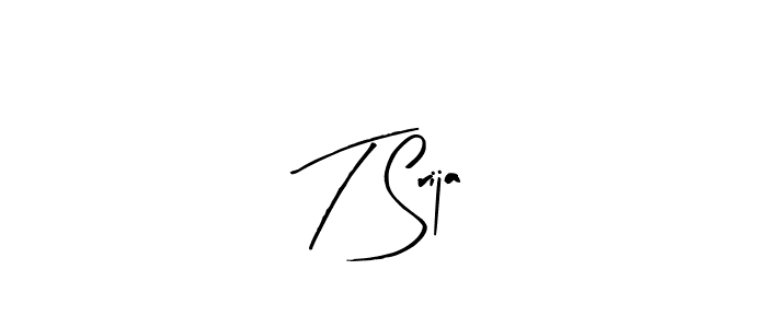 The best way (Arty Signature) to make a short signature is to pick only two or three words in your name. The name T Srija include a total of six letters. For converting this name. T Srija signature style 8 images and pictures png