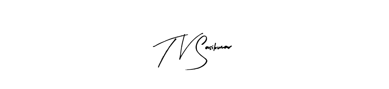 It looks lik you need a new signature style for name T V Sasikumar. Design unique handwritten (Arty Signature) signature with our free signature maker in just a few clicks. T V Sasikumar signature style 8 images and pictures png