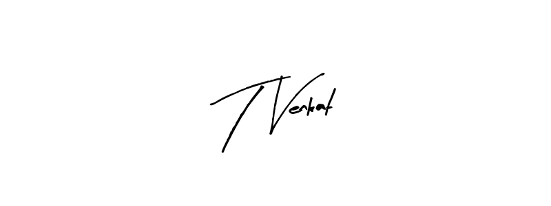The best way (Arty Signature) to make a short signature is to pick only two or three words in your name. The name T Venkat include a total of six letters. For converting this name. T Venkat signature style 8 images and pictures png