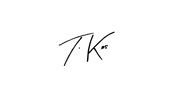 if you are searching for the best signature style for your name T. Kos. so please give up your signature search. here we have designed multiple signature styles  using Arty Signature. T. Kos signature style 8 images and pictures png