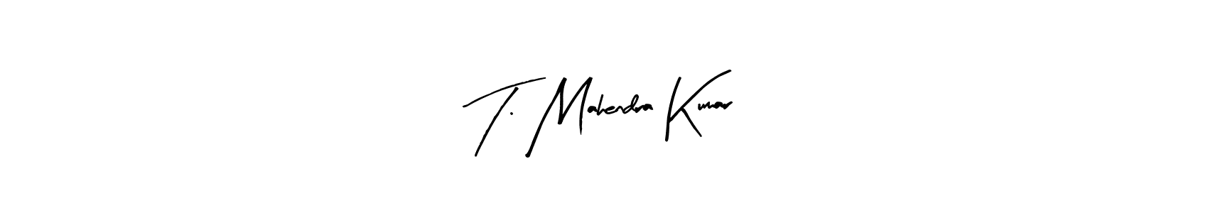 Similarly Arty Signature is the best handwritten signature design. Signature creator online .You can use it as an online autograph creator for name T. Mahendra Kumar. T. Mahendra Kumar signature style 8 images and pictures png