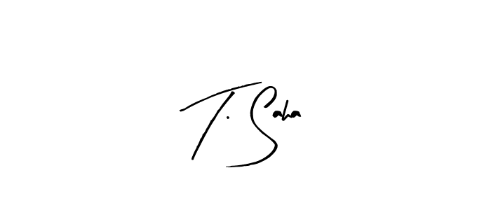 How to make T. Saha name signature. Use Arty Signature style for creating short signs online. This is the latest handwritten sign. T. Saha signature style 8 images and pictures png