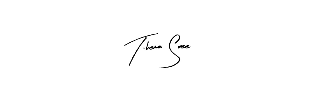 if you are searching for the best signature style for your name T.hema Sree. so please give up your signature search. here we have designed multiple signature styles  using Arty Signature. T.hema Sree signature style 8 images and pictures png