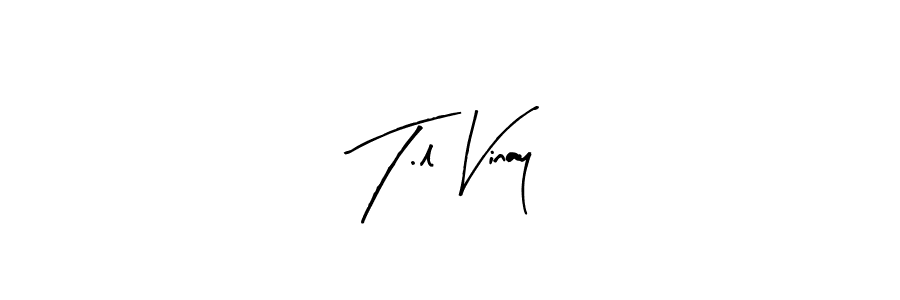 How to make T.l Vinay name signature. Use Arty Signature style for creating short signs online. This is the latest handwritten sign. T.l Vinay signature style 8 images and pictures png
